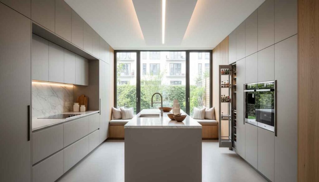 Unique Kitchen Designs and Smart Modifications Unique and modern kitchen design featuring sleek cabinets, smart storage, and built-in appliances