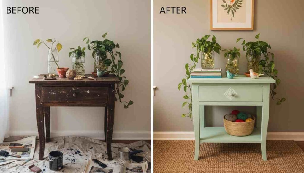 Budget-Friendly Home Makeover Ideas in the USA (2026 Guide): Make Your Home Look Expensive Under $500 DIY furniture flip before and after budget home makeover