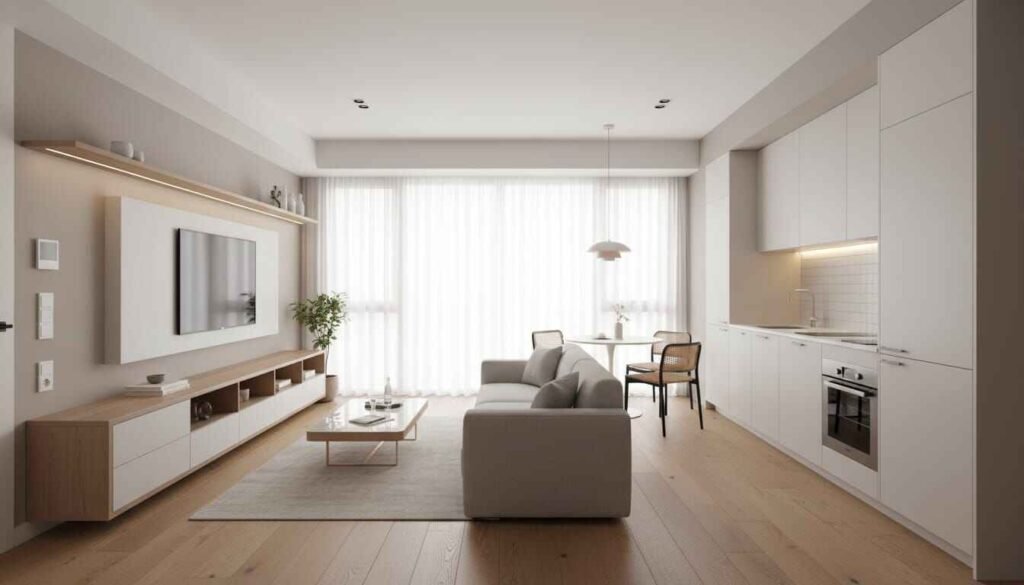 small apartment interior design ideas 2026 with modern and space-saving layout